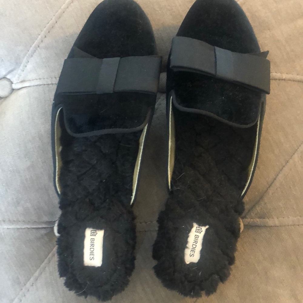 Black Velvet Birdies mules 9.5